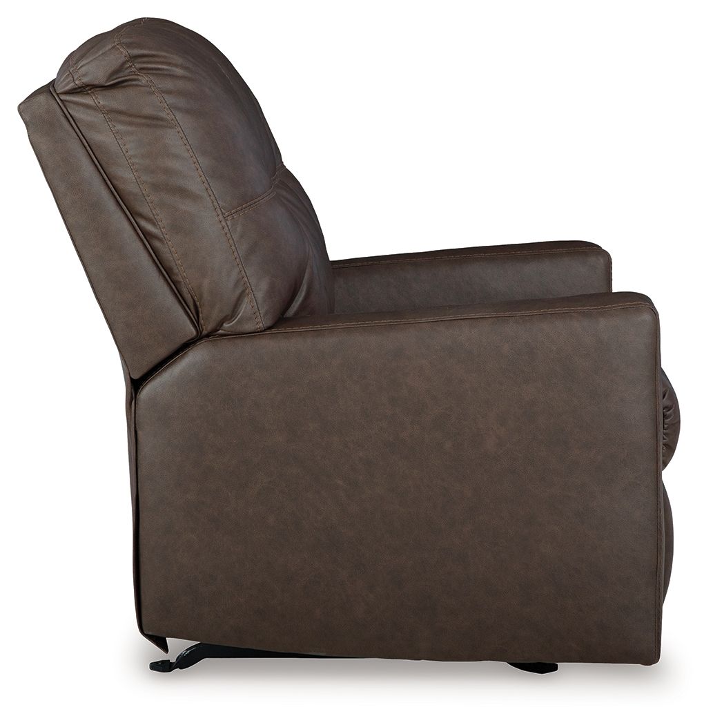 Barlin Mills - Rocker Recliner - Faux Leather - Umber