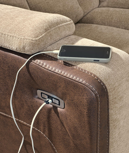 Mixed Motion - Power Reclining Loveseat With Console / Adjustable Headrest
