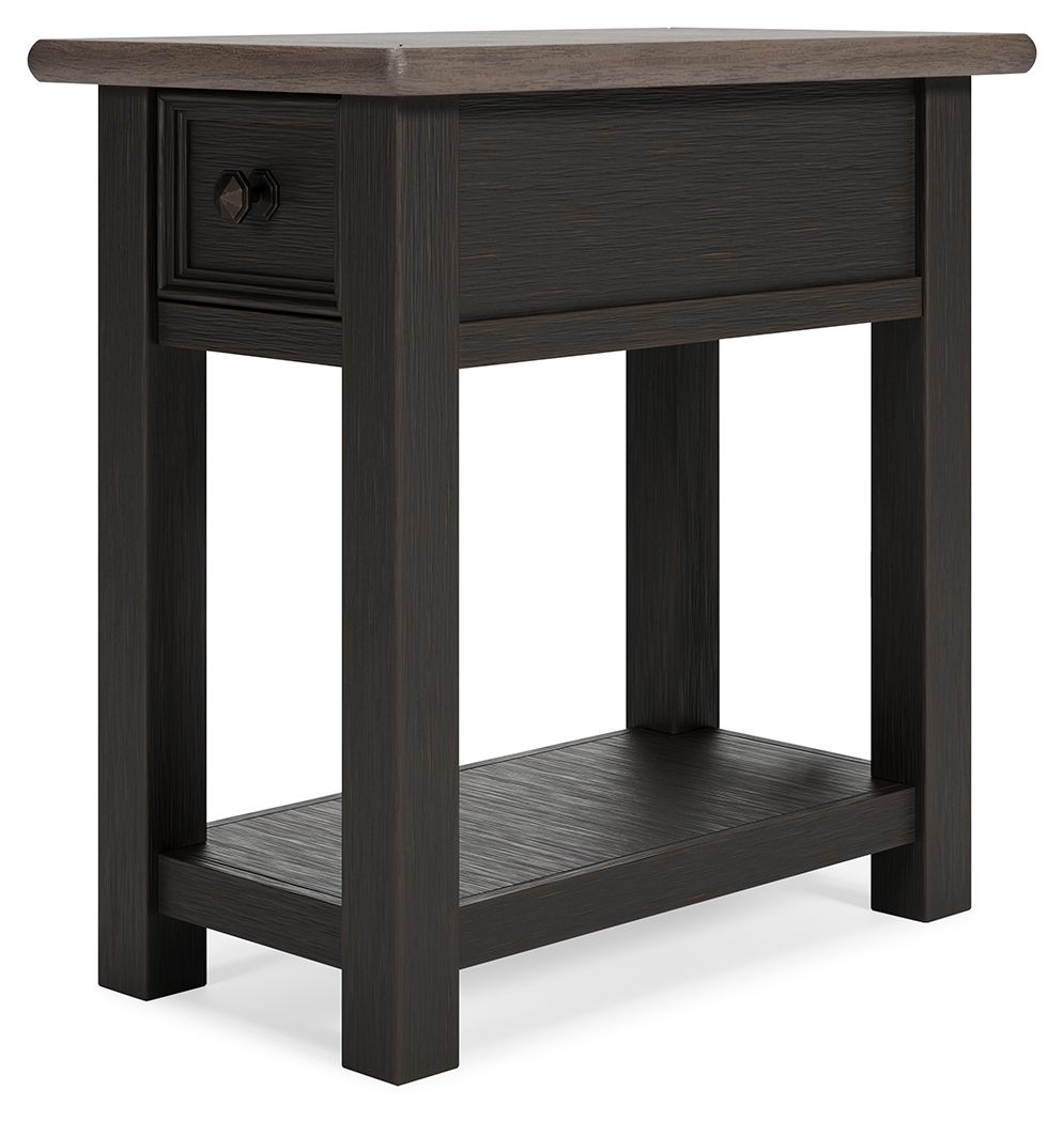 Tyler Creek - Chair Side End Table - Black / Gray