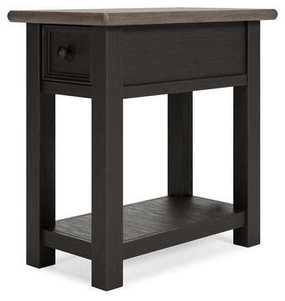 Tyler Creek - Chair Side End Table - Black / Gray