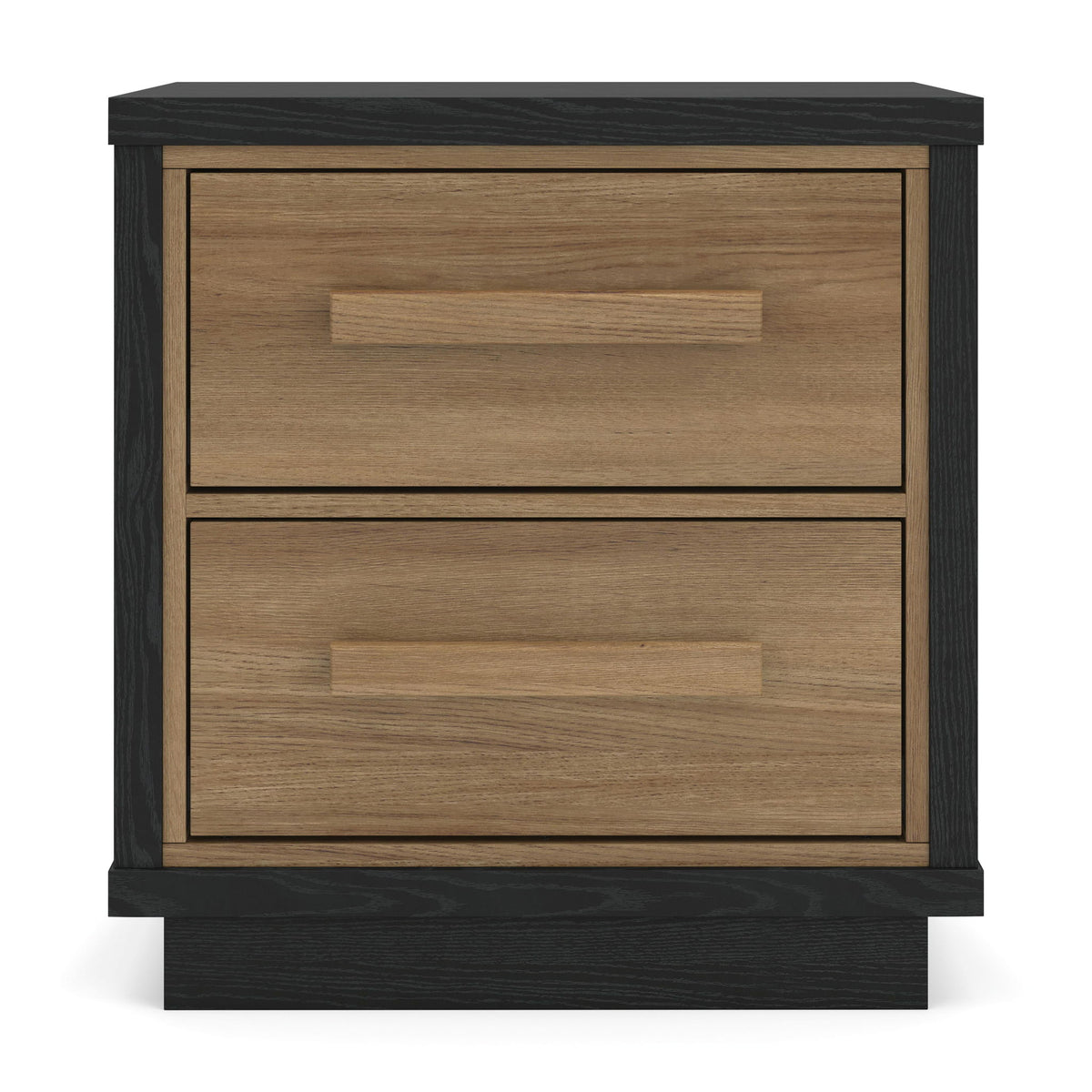 Kozmour - Two Drawer Night Stand - Black / Brown