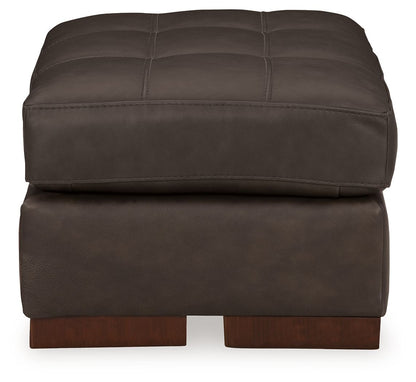 Luigi - Ottoman - Leather Match - Thunder