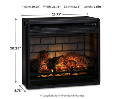 Willowton - 5-Piece Entertainment Center With Electric Fireplace - Whitewash