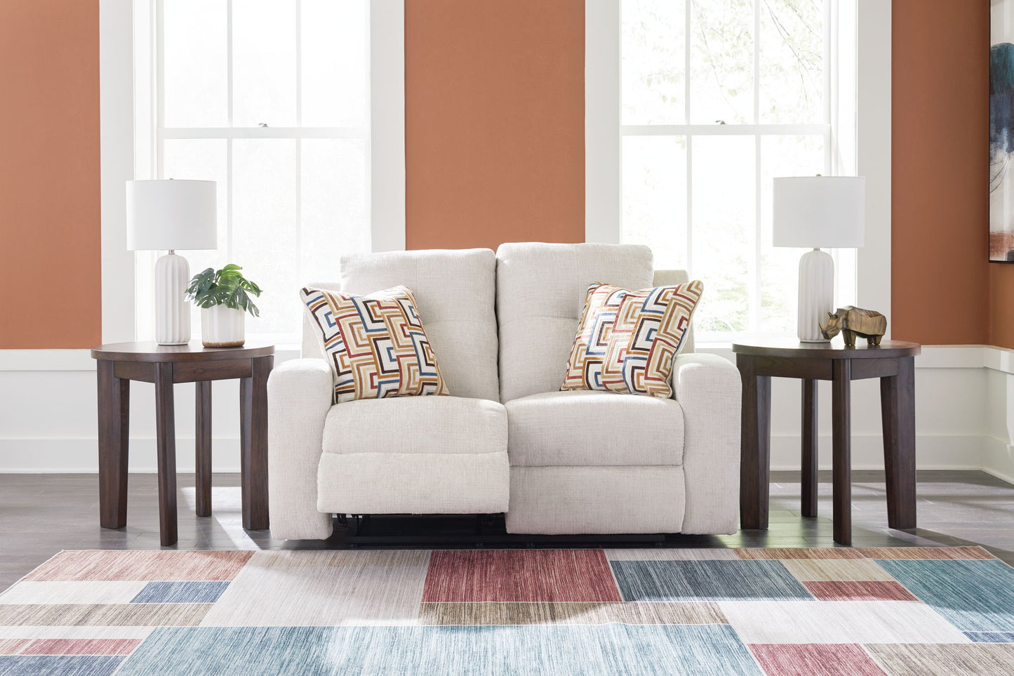 Danum - Reclining Loveseat - Fabric - Stone