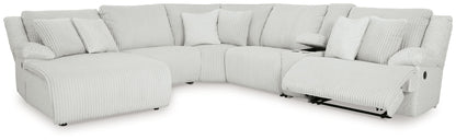 Top Tier - 6-Piece Reclining Sectional With Laf Chaise - Fabric - Alloy
