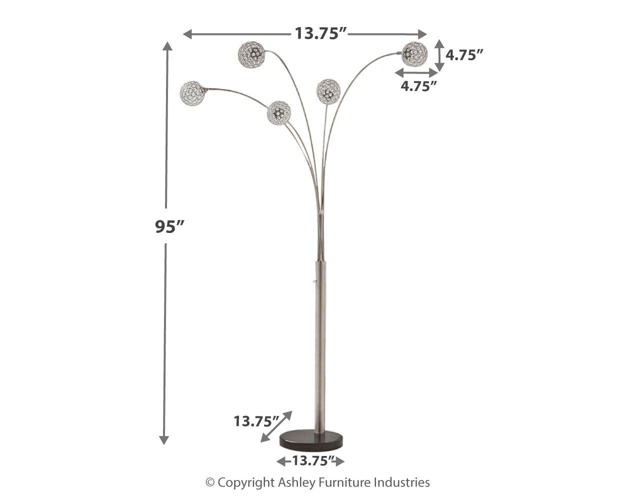 Winter - Metal Arc Lamp  - Silver Finish
