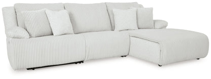 Top Tier - 3-Piece Sectional Sofa With RAF Press Back Chaise - Alloy