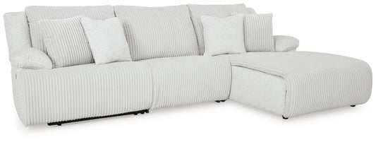 Top Tier - 3-Piece Sectional Sofa With RAF Press Back Chaise - Alloy