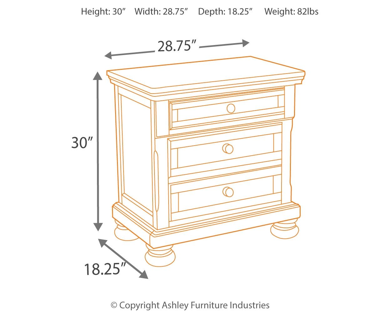 Porter - Two Drawer Night Stand - Dark Brown