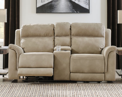 Next-Gen Durapella - Power Reclining Loveseat With Console/Headrest - Sand