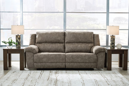 Laresview - 2 Seat Reclining Sofa - Faux Leather - Fossil