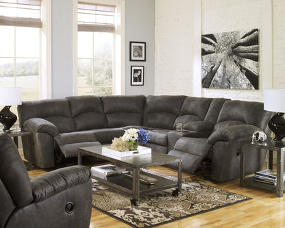 Tambo - Right Arm Facing Loveseat With Console 2 Pc Sectional - Pewter