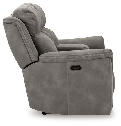 Next-Gen Durapella - Pwr Rec Loveseat/Con/Adj Hdrst - Microfiber - Slate