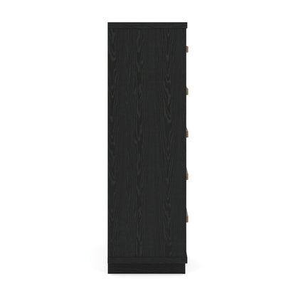 Kozmour - Five Drawer Chest - Black / Brown