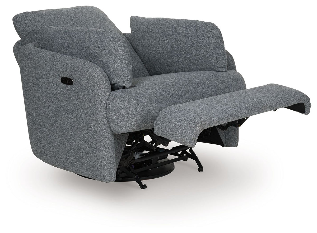 Alainmont Next-Gen Nuvella - Swivel Power Recliner - Salt And Pepper