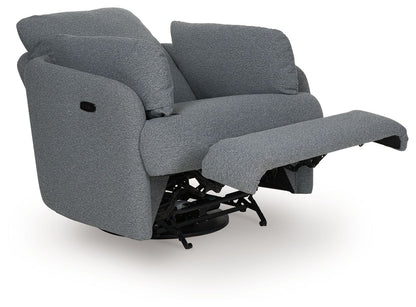 Alainmont Next-Gen Nuvella - Swivel Power Recliner - Salt And Pepper