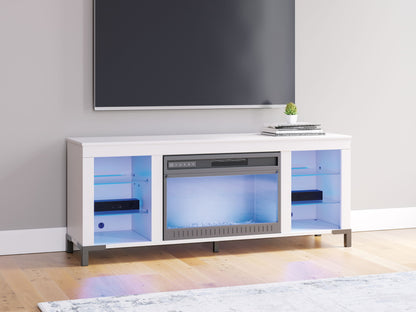 Brollevi - TV Stand With Fireplace - White