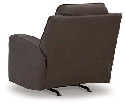 Lavenhorne - Rocker Recliner - Faux Leather - Granite