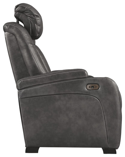 Turbulance - Pwr Rec Loveseat with Adjustable Headrest - Quarry