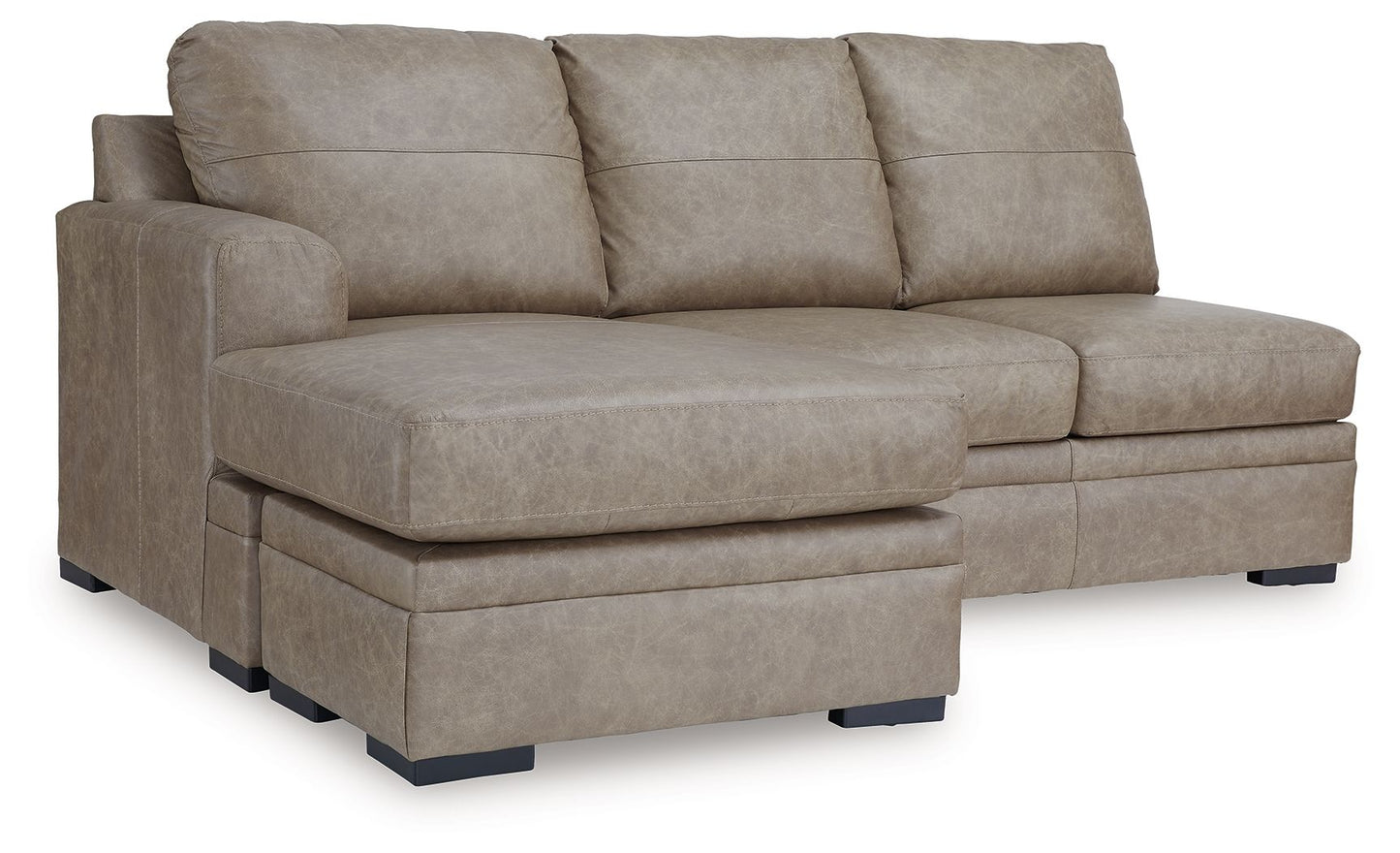 Amuleto - Laf Sofa Chaise - Leather Match - Desert