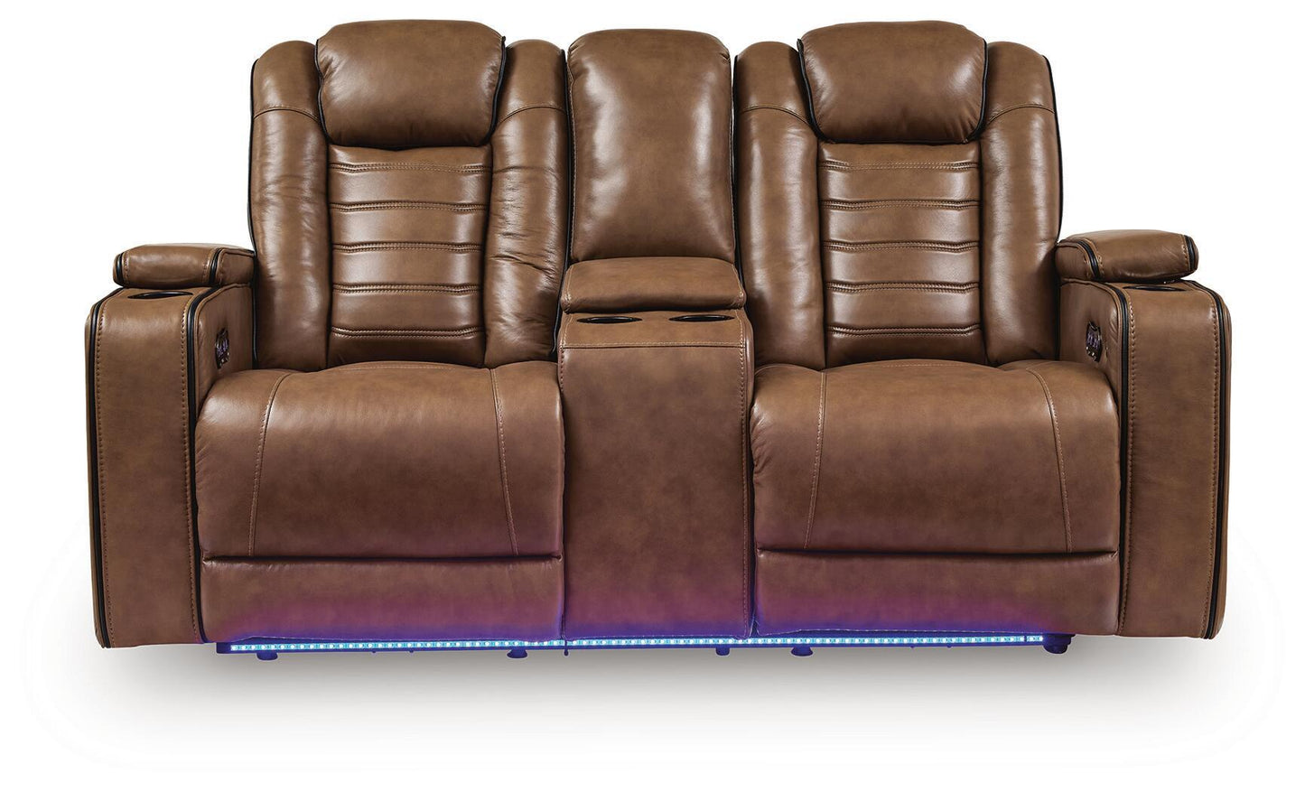 Gruaro - Power Reclining Loveseat With Console / Adjustable Headrest - Amber