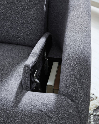 Alainmont Next-Gen Nuvella - Swivel Power Recliner - Salt And Pepper