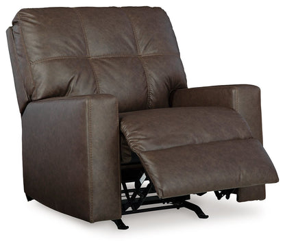 Barlin Mills - Rocker Recliner - Faux Leather - Umber
