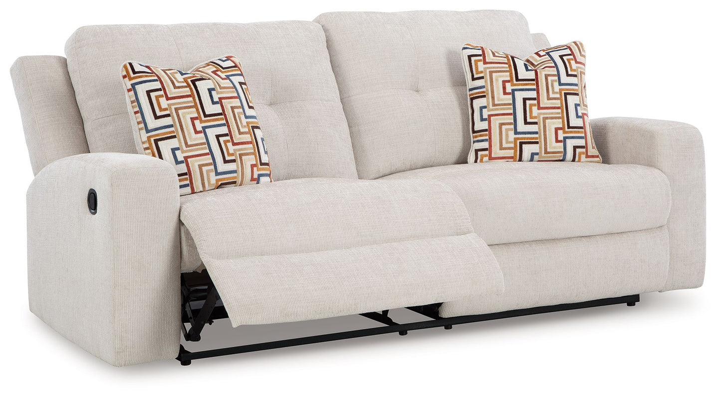 Danum - 2 Seat Reclining Sofa - Fabric - Stone
