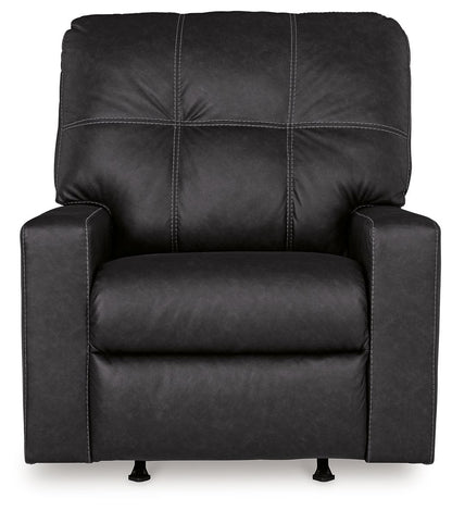 Barlin Mills - Rocker Recliner - Faux Leather - Carbon
