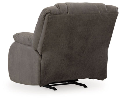 First Base - Rocker Recliner - Faux Leather - Gunmetal