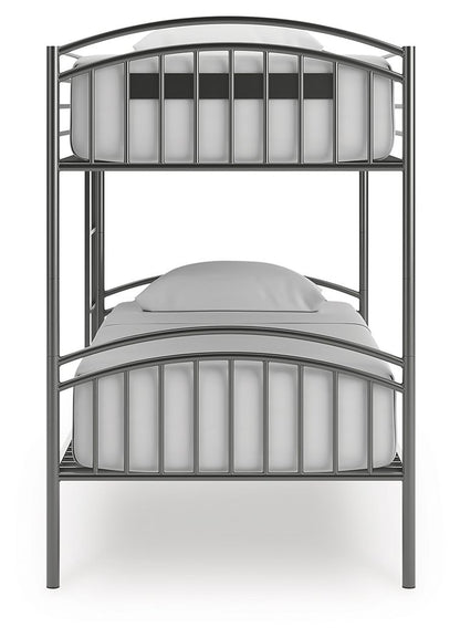 Lanceburg - Twin/Twin Bunk Bed With Ladder - Gray