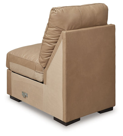 Bandon - Armless Chair - Leather Match - Toffee