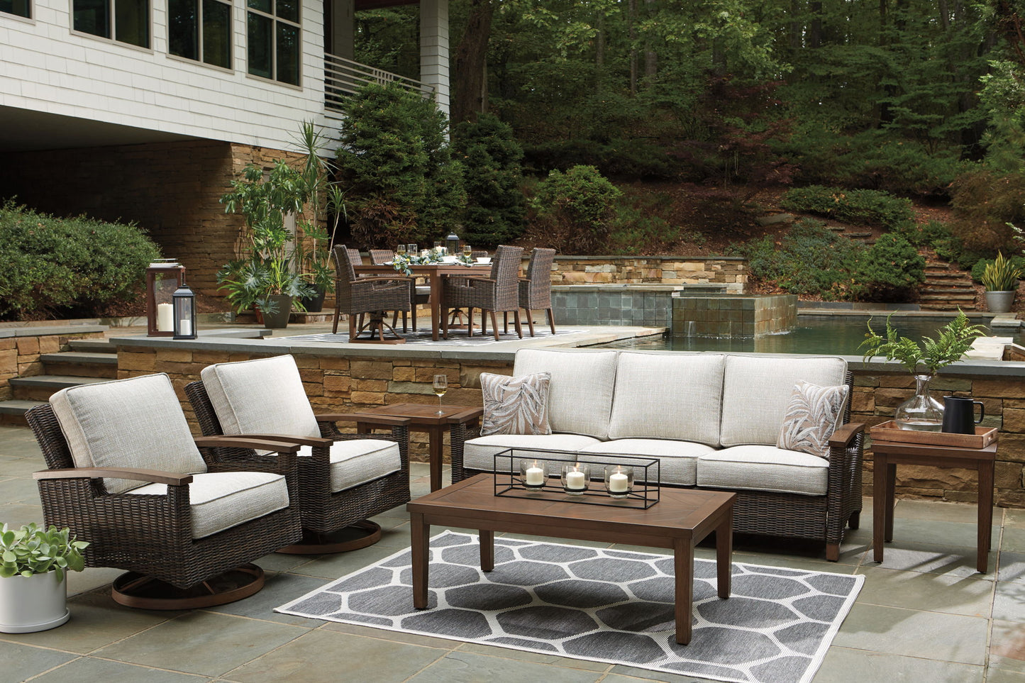 Paradise Trail - Sofa with Cushion - Medium Brown