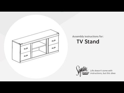 Trinell - TV Stand w/Fireplace Option - 60" x 14.8" x 24.33" - Brown Dark